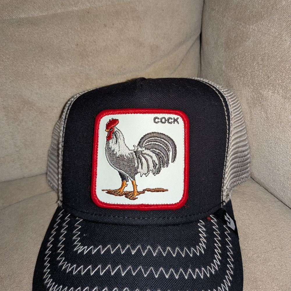 Goorin Bros Black and Gray Rooster Trucker Hat